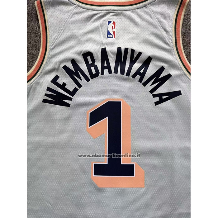 Maglia San Antonio Spurs Victor Wembanyama #1 Citta 2024-25 Verde